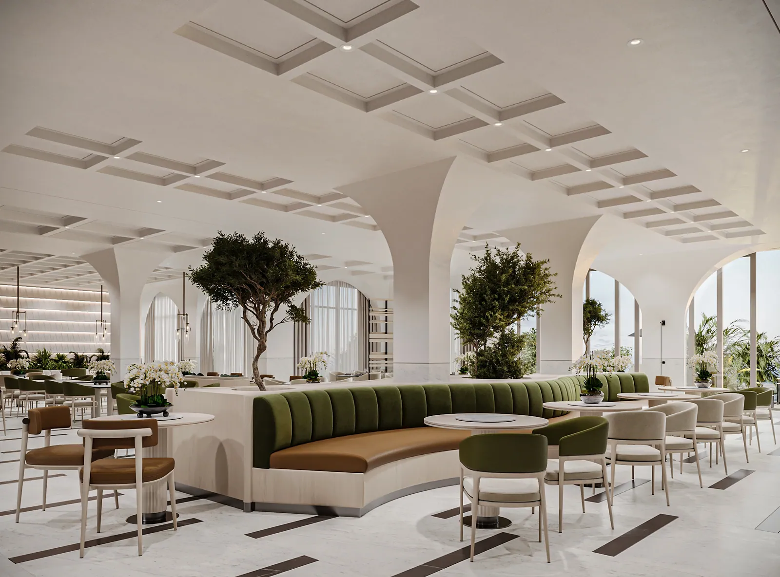 مطعم فندق – الخبر – Hotel Restaurant, Al Khobar | تصميم أمل الفقيه · Amal Alfageeh