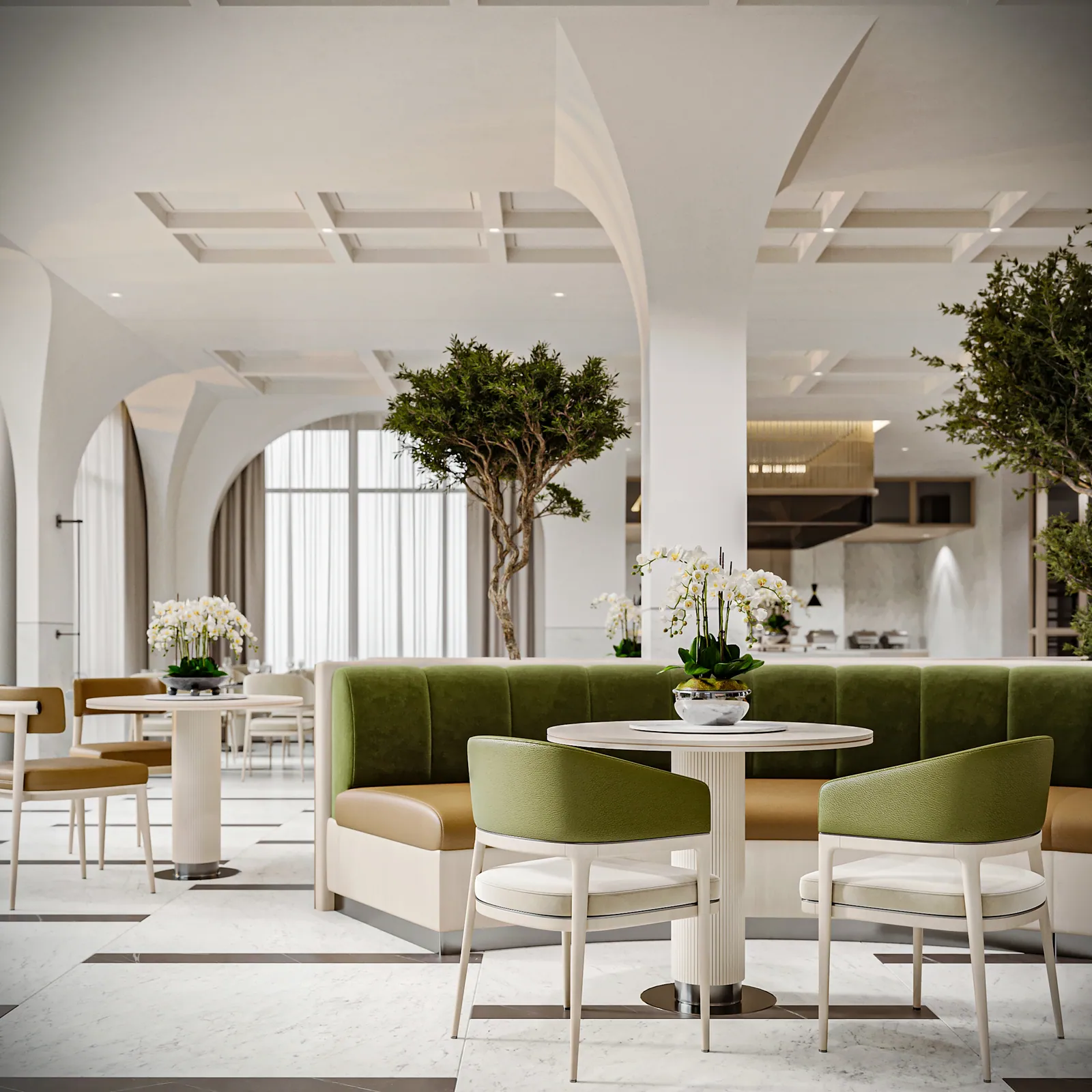 مطعم فندق – الخبر – Hotel Restaurant, Al Khobar | تصميم أمل الفقيه · Amal Alfageeh