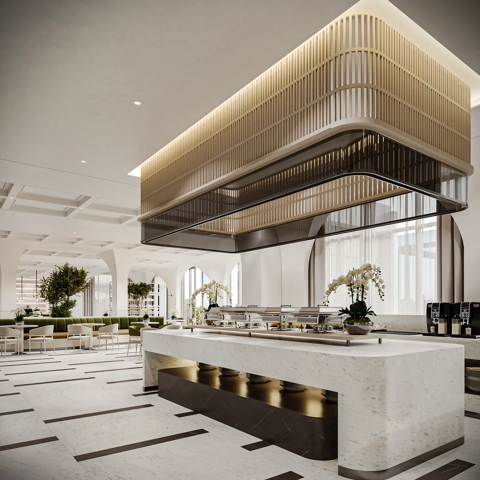 مطعم فندق – الخبر – Hotel Restaurant, Al Khobar | تصميم أمل الفقيه · Amal Alfageeh